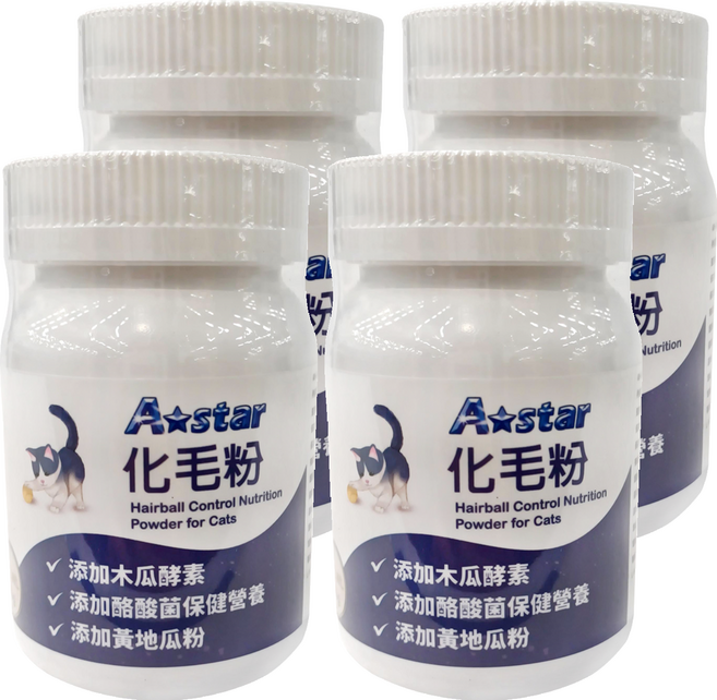 A star 貓用化毛粉 60g, 幫助化毛, 4罐