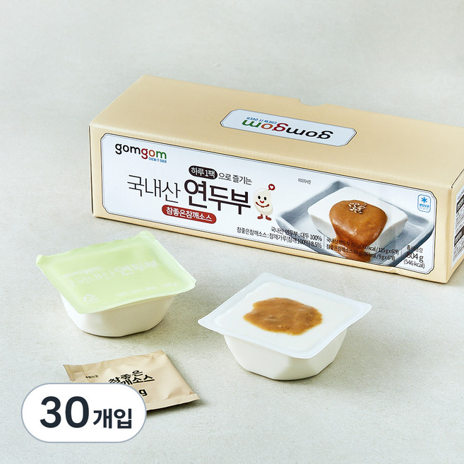 곰곰 국내산 연두부 + 참좋은참깨소스, 134g, 30개입