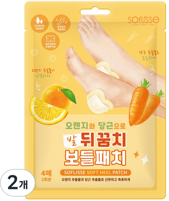 소프리스 발뒤꿈치 보들패치, 4개입, 2개, 18g