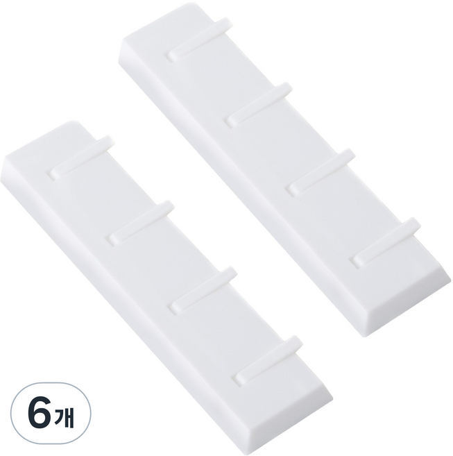 피어니스트 도어백 후크 ABS 무타공걸이, 화이트, 6개