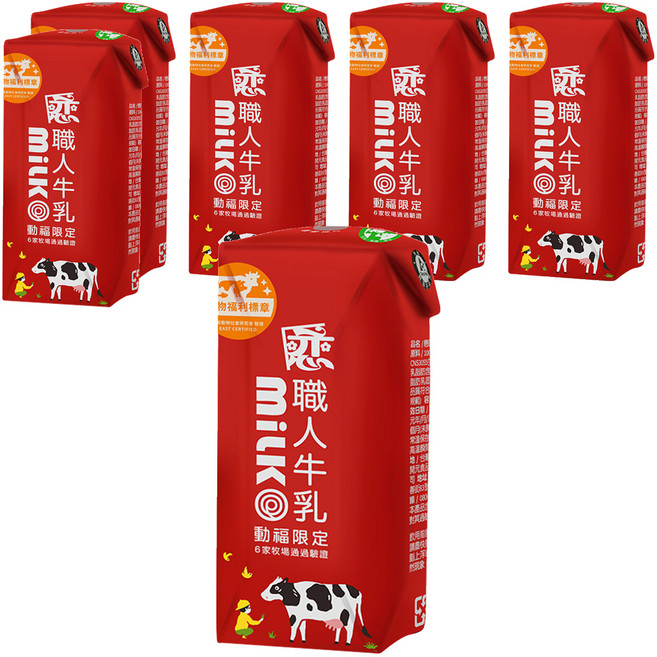 戀 職人牛乳保久乳, 6瓶, 200ml