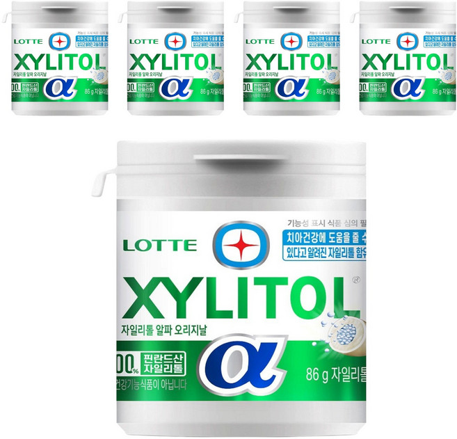 롯데자일리톨 알파 오리지날, 86g, 5개