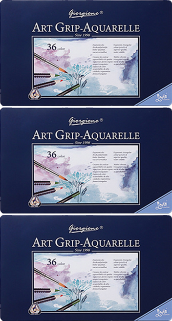 조르조네 아트 삼각 그립 아쿠아 수채 색연필, 36색, 3세트