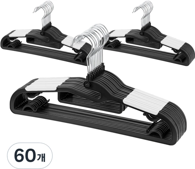 코멧 베이직 논슬립 회전형 옷걸이, 화이트, 60개 - 쿠팡