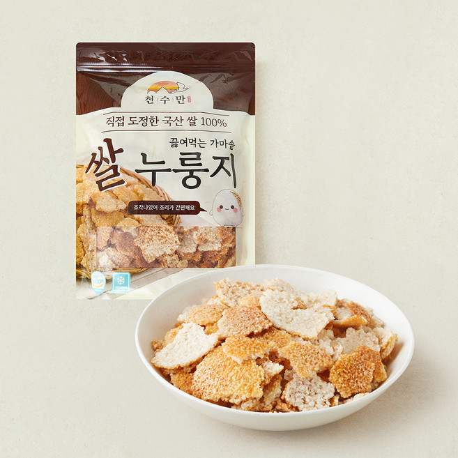 천수만 직접 도정한 국산 쌀 100% 끓여먹는 가마솥 쌀누룽지, 1개, 1kg