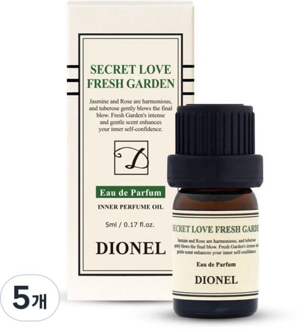 DIONEL 女性私密處香氛油 清新花園香, 5瓶, 5ml