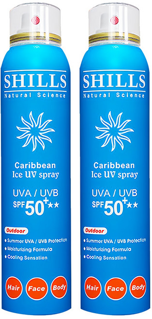 很耐曬超清爽美白防曬冰鎮噴霧 SPF50, 2瓶, 180ml