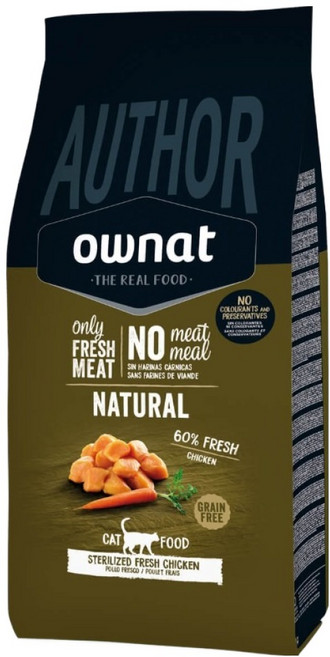 ownat 歐娜特 AUTHOR系列 室內貓 無穀天然鮮肉糧 消化保健配方, 新鮮放牧雞肉, 3kg, 1袋