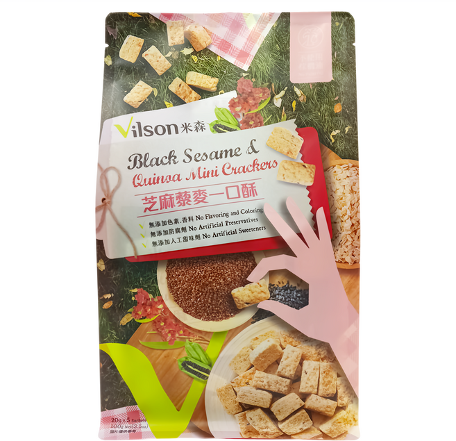 Vilson 米森 芝麻藜麥一口酥 5包, 1袋, 100g