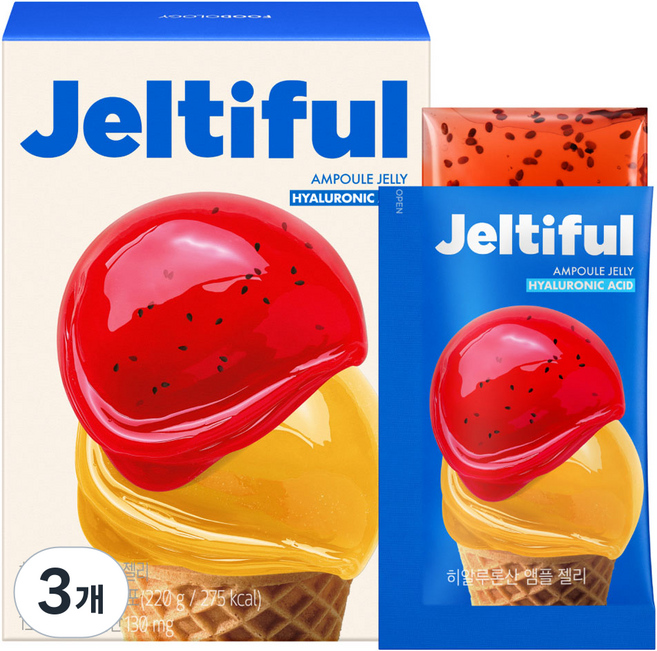 푸드올로지 젤티풀 히알루론산 앰플 젤리, 3개, 10회분