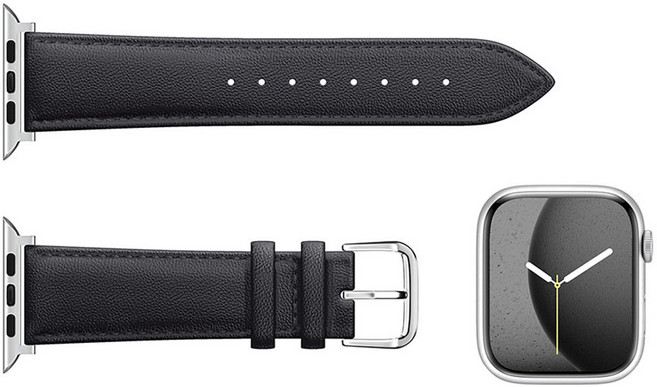 Awesome Design Ode 牛皮 Apple Watch 錶帶 L, 瑪瑙黑, 1個