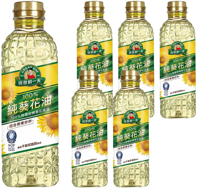 得意的一天 100%純葵花油, 1L, 6瓶