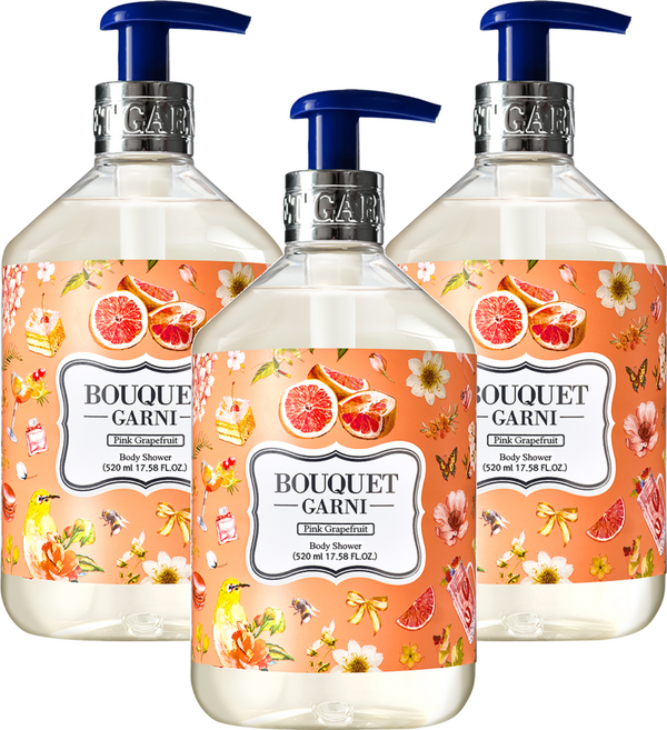 부케가르니 바디워시 핑크자몽향, 520ml, 3개