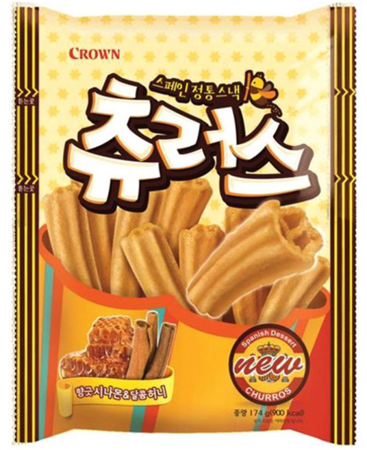 크라운 스페인 정통스낵 츄러스, 174g, 1개