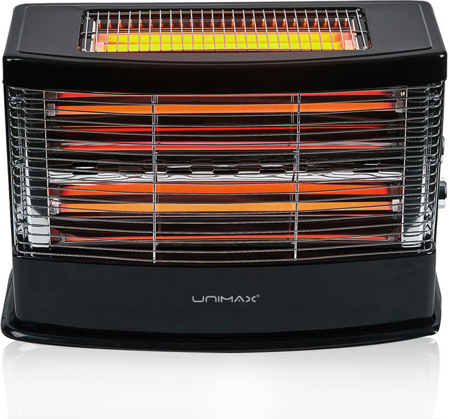 유니맥스 와이드 2방향 석영관 전기히터, UMH-3600B, 블랙