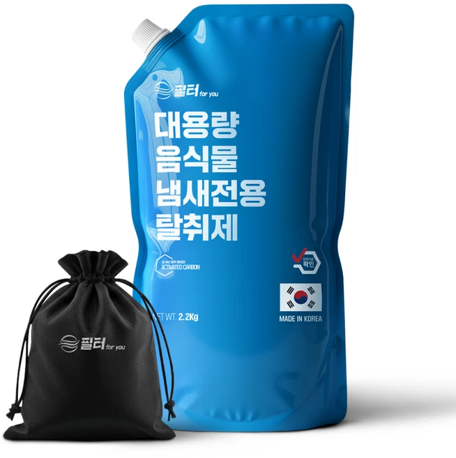 필터포유 음식물 처리기 필터 리필 숨쉬는 탈취 활성탄 + 다용도 파우치 세트, 2.2kg, 1세트 - 쿠팡