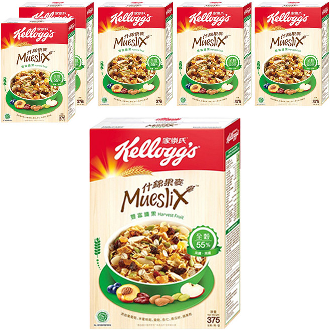 Kellogg's 家樂氏 Mueslix 什錦果麥 豐富纖果, 375g, 6盒