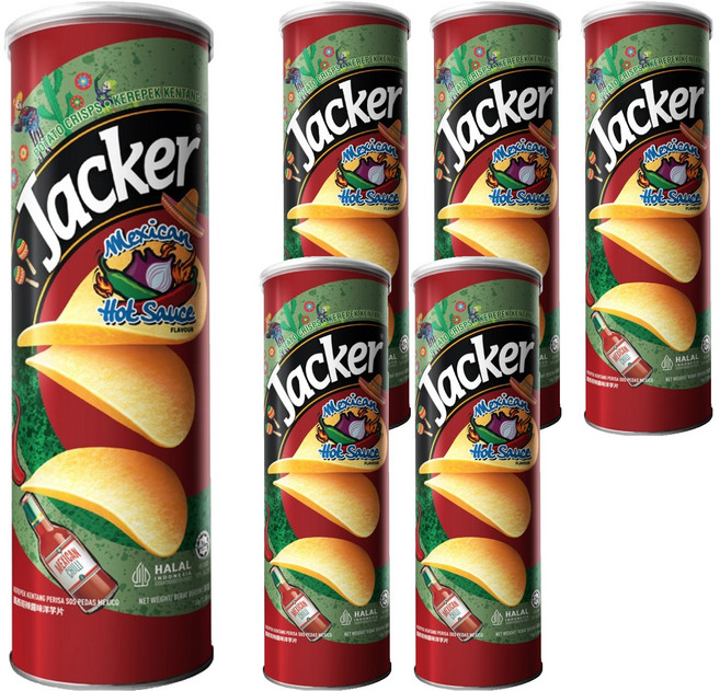 Jacker 洋芋片 墨西哥辣醬味, 110g, 6罐