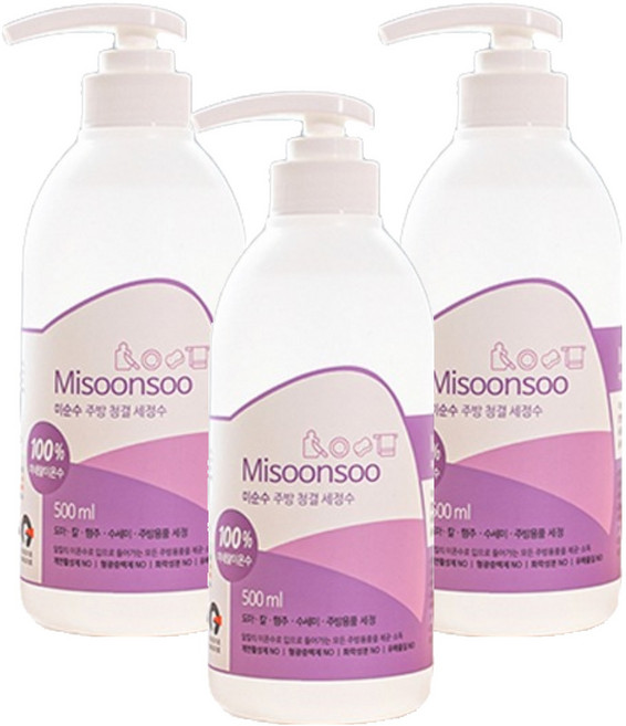 미순수 주방 청결 세정수, 3개, 500ml