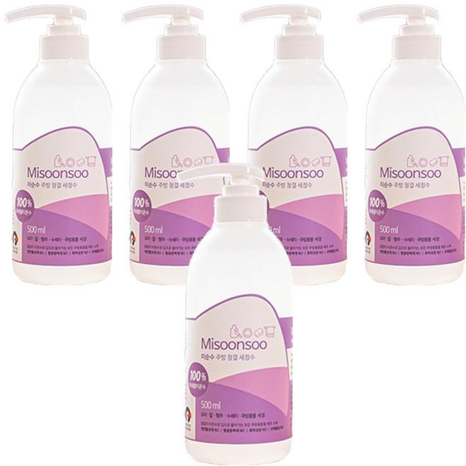 미순수 주방 청결 세정수, 5개, 500ml