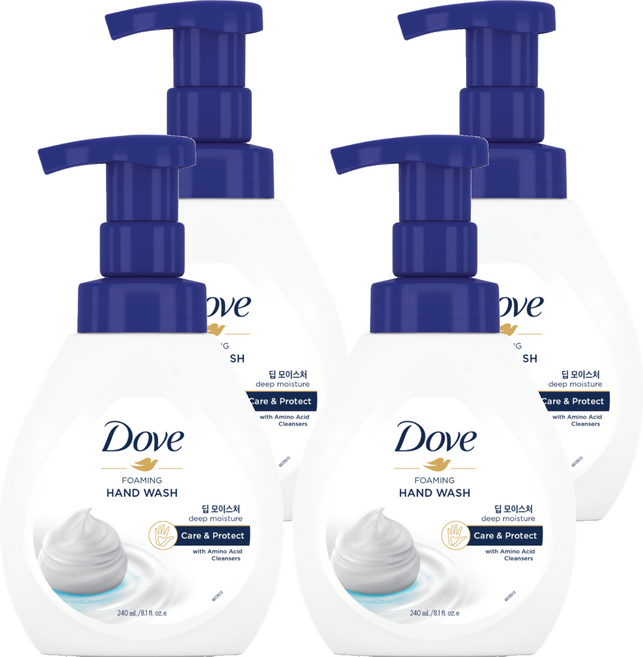도브 포밍 핸드워시 딥 모이스처, 240ml, 4개