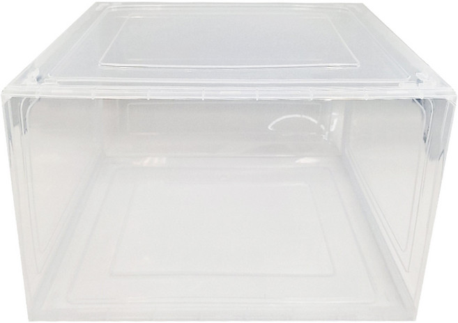 FANCY LIFE 磁吸側開收納鞋盒 透明白 33 x 27 x 21cm, 1個