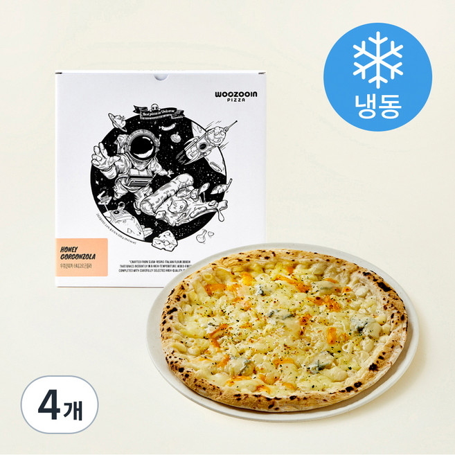 우주인피자 허니 고르곤졸라 (냉동), 338g, 1개입, 4개
