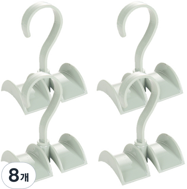 리버그린 회전식 다용도 가방정리걸이, 그린, 8개