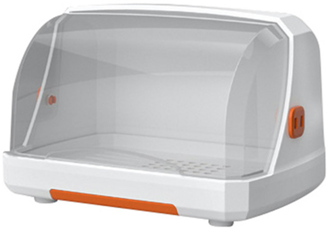 블럭마트 주방용품 뚜껑있는 그릇 식기건조대, 1단, 오렌지, 1개