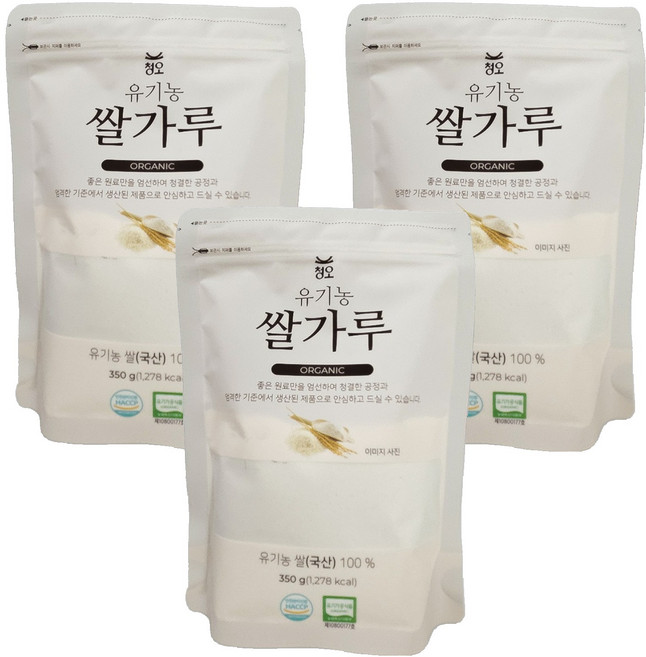청오건강 유기농 쌀가루, 350g, 3개