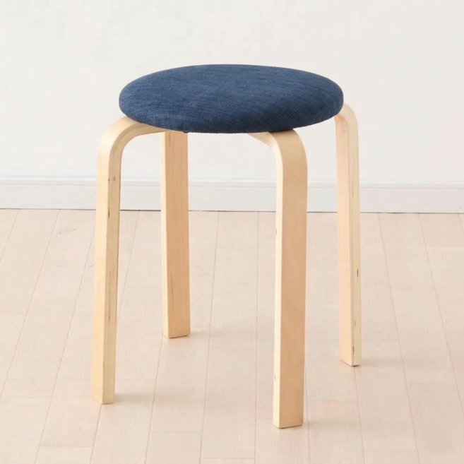 IRIS OHYAMA 愛麗思歐雅瑪 實木可堆疊椅凳 SL-02F 32 x 32 x 45cm 1750g, 北歐藍, 6個