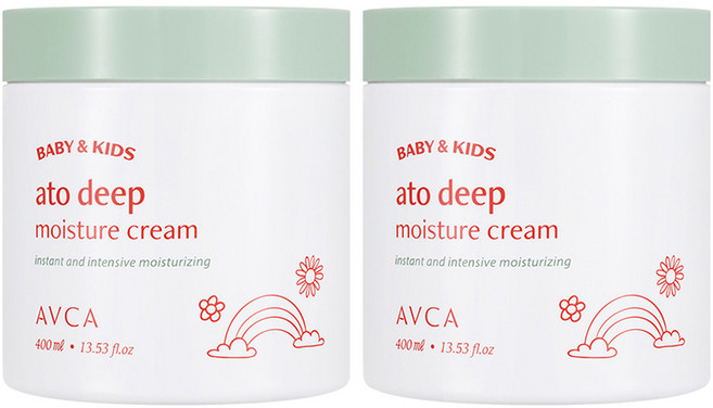 아브카 베이비 앤 키즈 아토 고보습 크림 무향, 400ml, 2개