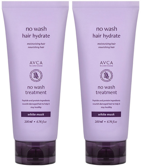 아브카 노워시 트리트먼트 헤어팩 화이트머스크, 200ml, 2개