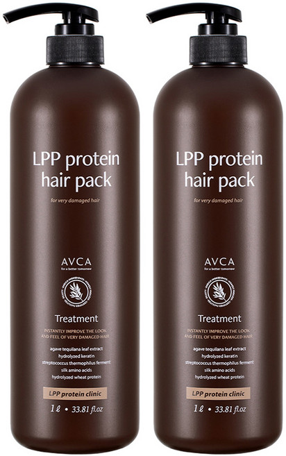 아브카 극손상 케어 LPP 단백질 헤어팩 트리트먼트, 1L, 2개