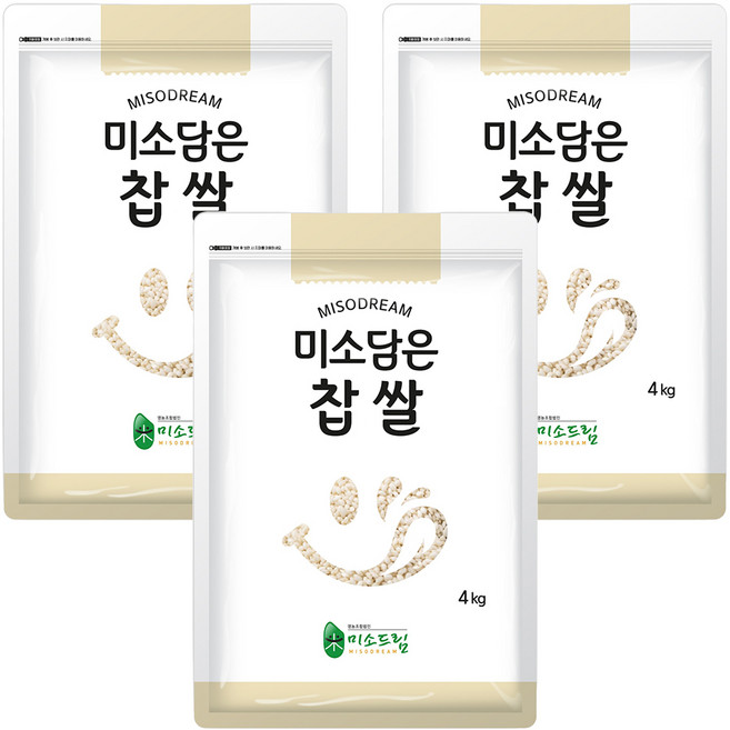 미소담은 찹쌀, 4kg, 3개
