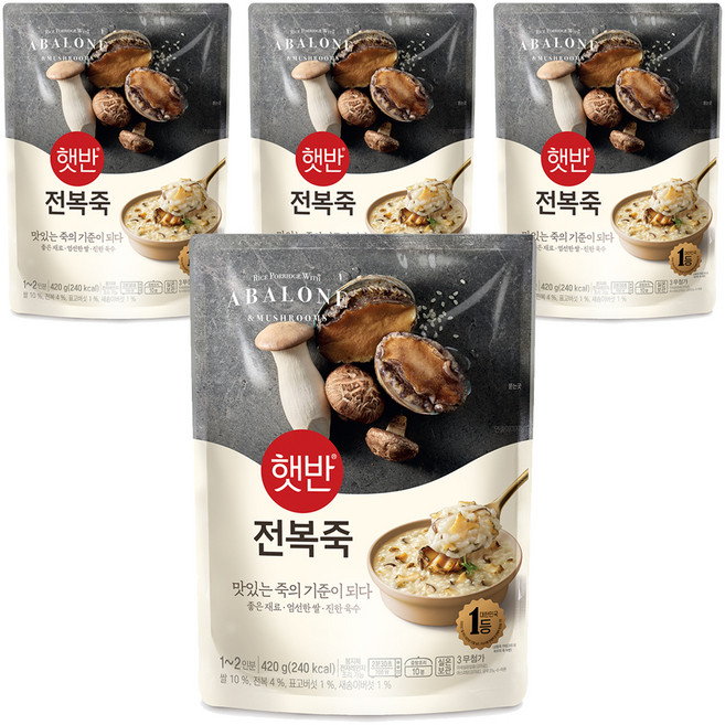 햇반 전복죽, 420g, 4개