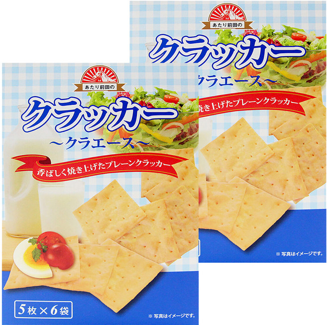 Atari Maeda 前田製菓 原味蘇打餅乾 香酥薄脆 營養好吃無負擔 5枚x6袋, 114g, 2盒