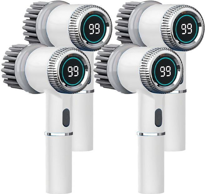 小麥購物 電動清潔刷 附5種刷頭 + USB充電線 C570 典雅白 497g, 4組