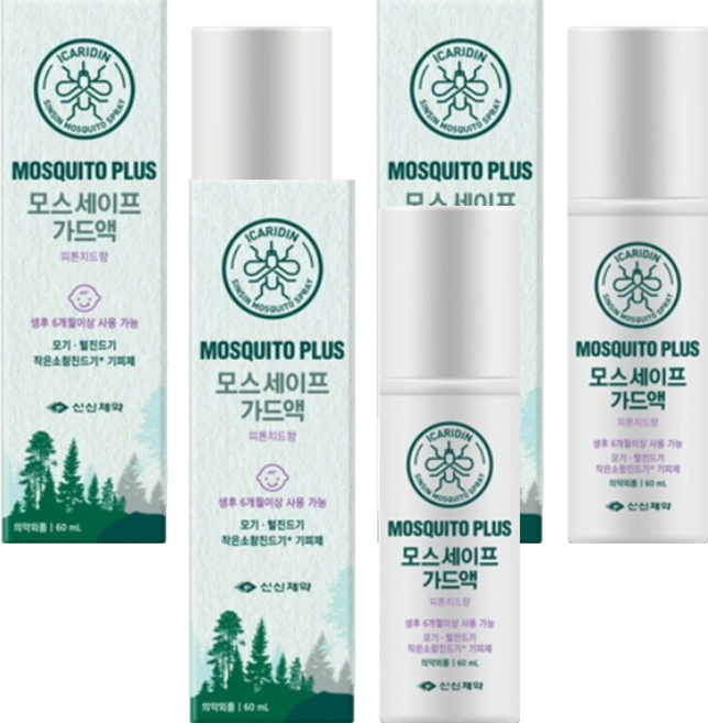 신신제약 모스세이프 가드액 이카리딘 해충기피용품, 3개, 60ml