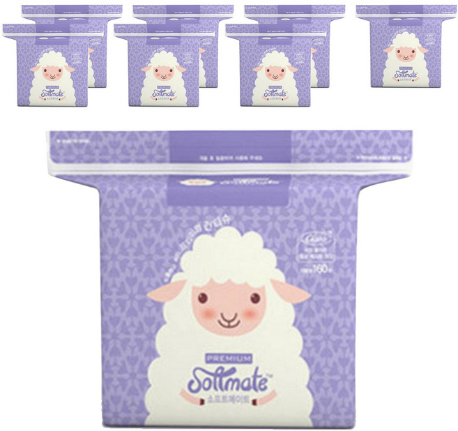 소프트메이트 프리미엄 건티슈, 60g, 160매, 8개