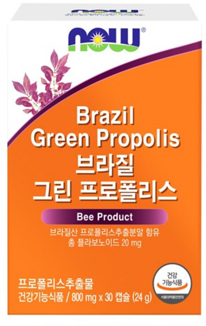 나우푸드 브라질 그린 프로폴리스 24g, 30정, 1개