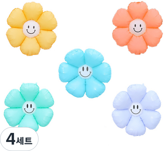 피앤비유니티 무광마카롱 스마일 데이지풍선 세트, 03, 4세트