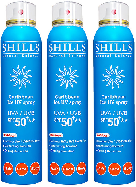 SHILLS 舒兒絲 很耐曬超清爽美白防曬冰鎮噴霧 SPF50 180ml, 3瓶