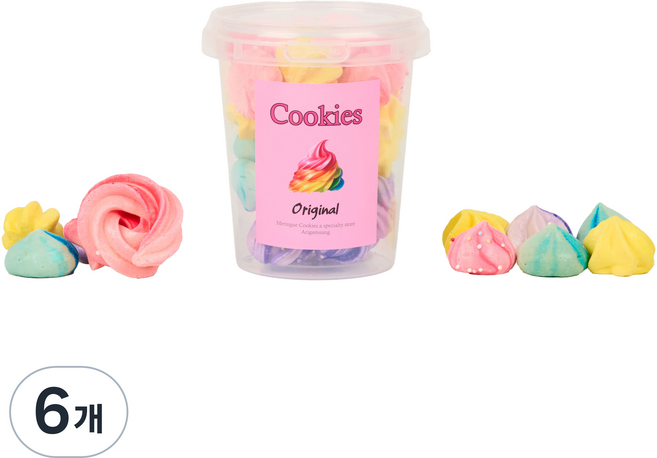 아리감성 원통형 오리지널 머랭쿠키, 30g, 6개