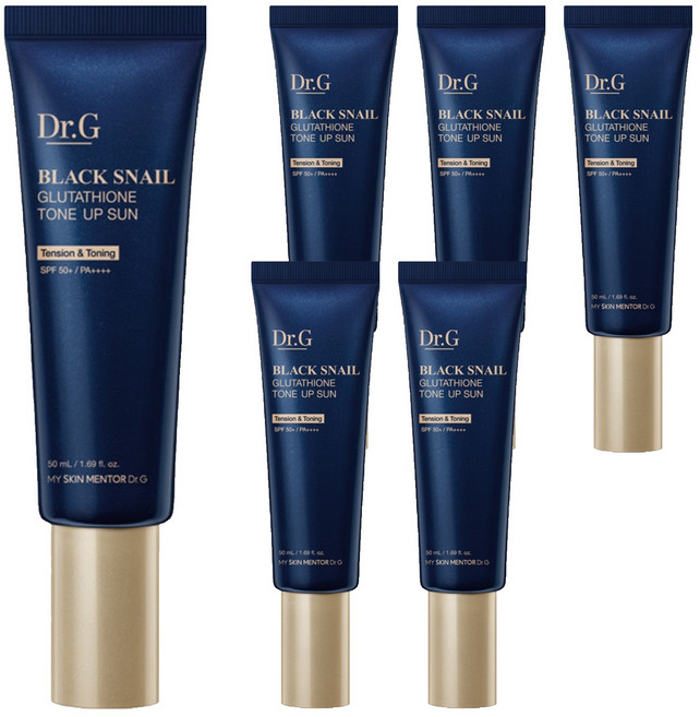 닥터지 블랙 스네일 글루타치온 톤업 선크림 SPF50+ PA++++, 50ml, 6개