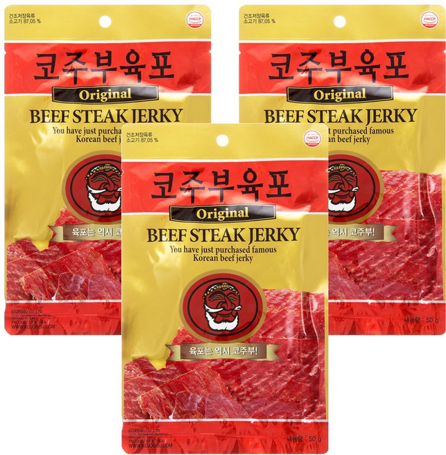 코주부 오리지널 육포, 50g, 3개
