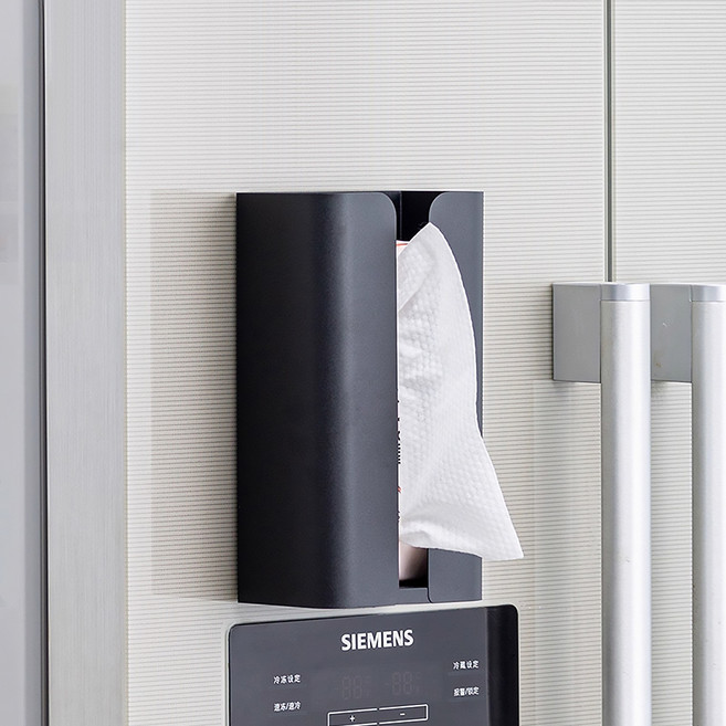 프롬아떼 철제 마그네틱 티슈 케이스, 블랙, 1개