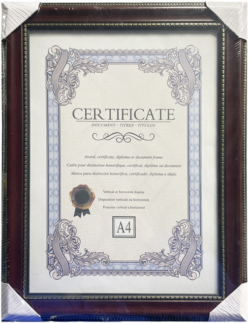TRENY 獎狀證書相框 直立橫躺皆宜, 黑色, 1個