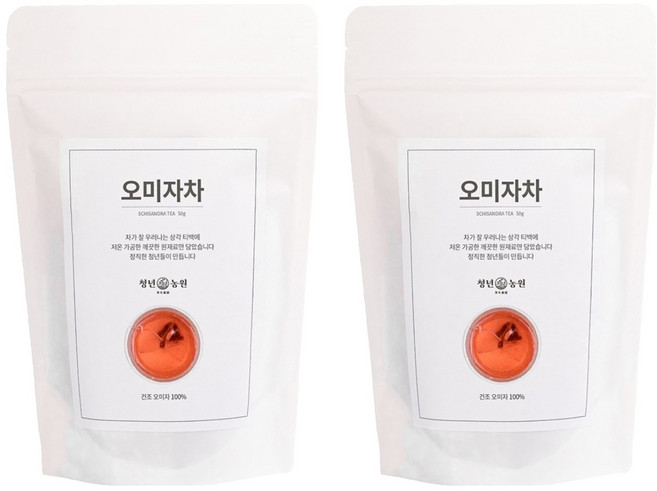 청년농원 저온가공 오미자차 삼각티백, 1g, 50개입, 2개
