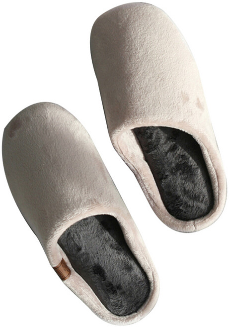 보웰 여성용 더블 소프트 극세사 슬리퍼, 다크베이지, 1개